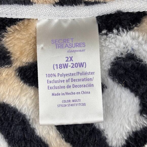 Secret Treasures Lounge / Pajama Set Women's 2X Fleece Jaguar Leopard Print - Picture 13 of 13